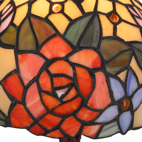 Tiffany tafellamp – Bloemmotief – Ø 20 cm x H 36 cm (Art. 7012)