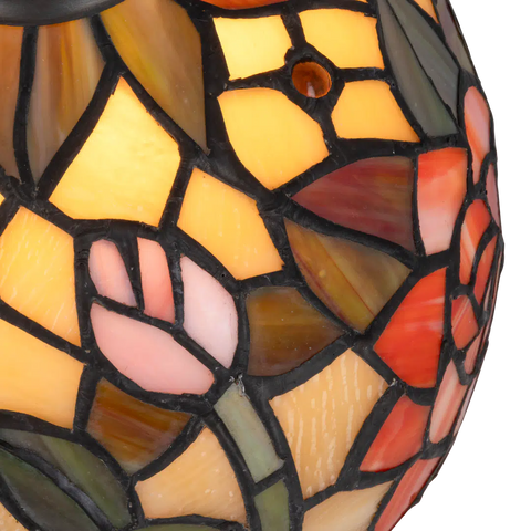 Tiffany tafellamp – Bloemmotief – Ø 20 cm x H 36 cm (Art. 7012)