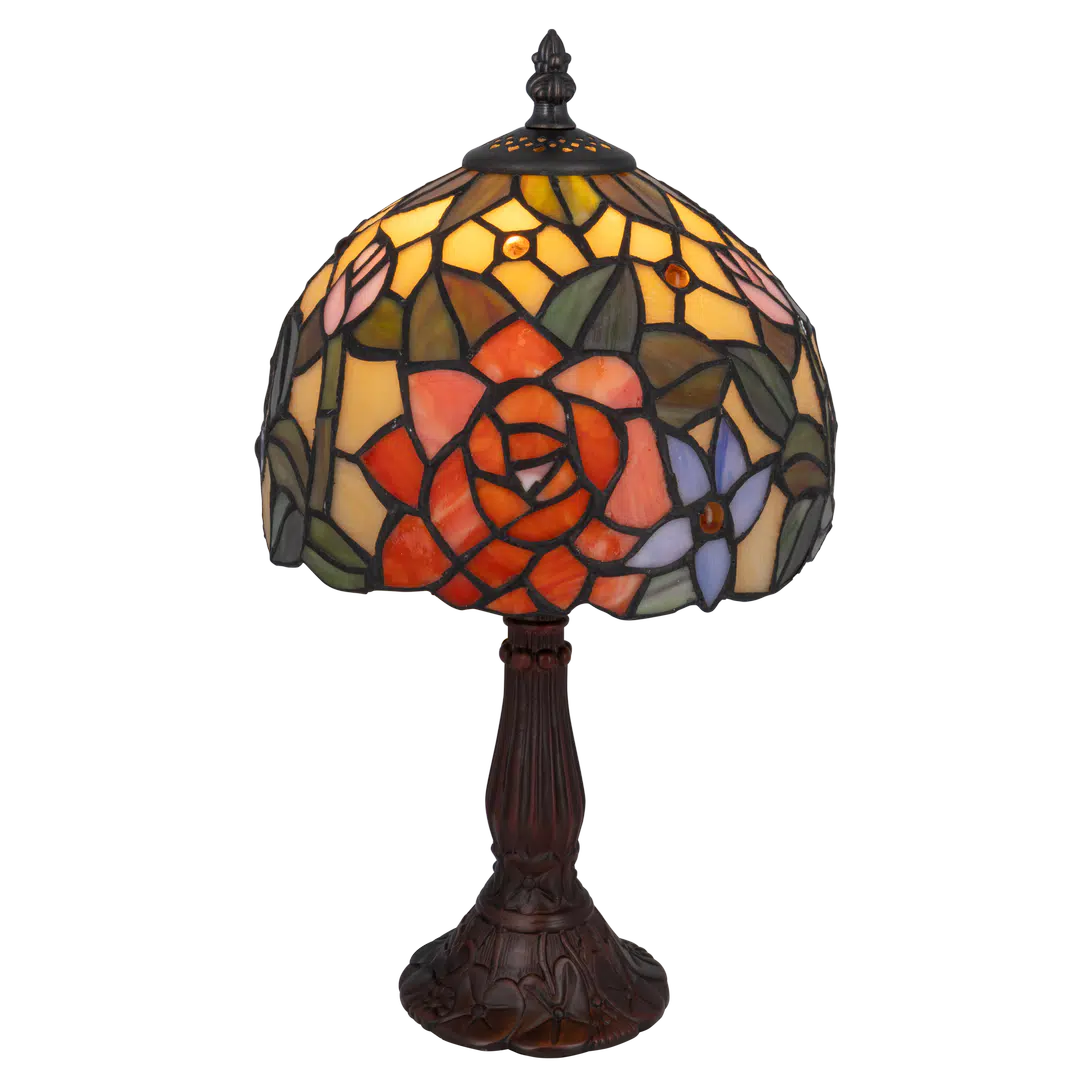 Tiffany tafellamp – Bloemmotief – Ø 20 cm x H 36 cm (Art. 7012)