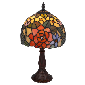 Tiffany tafellamp – Bloemmotief – Ø 20 cm x H 36 cm (Art. 7012)
