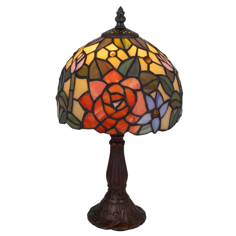 Tiffany tafellamp – Bloemmotief – Ø 20 cm x H 36 cm (Art. 7012)