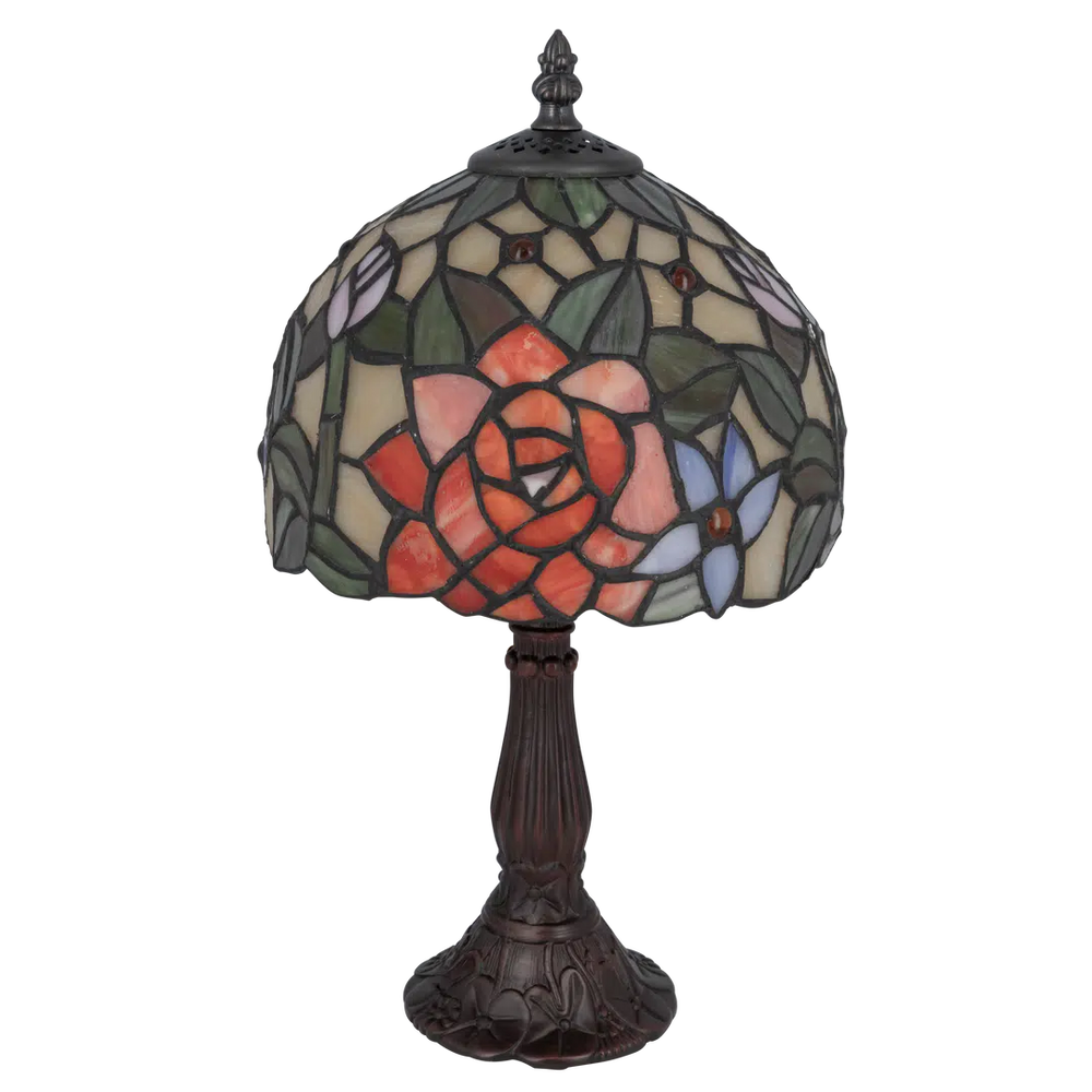 Tiffany tafellamp – Bloemmotief – Ø 20 cm x H 36 cm (Art. 7012)