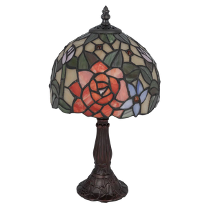 Tiffany tafellamp – Bloemmotief – Ø 20 cm x H 36 cm (Art. 7012)