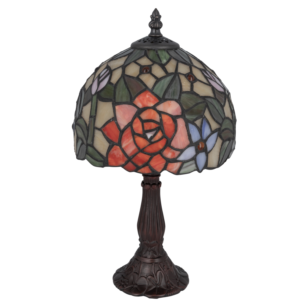 Tiffany tafellamp – Bloemmotief – Ø 20 cm x H 36 cm (Art. 7012)