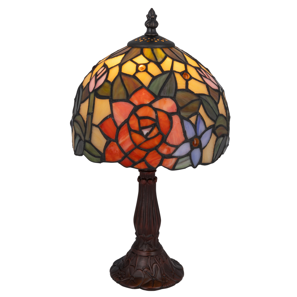 Tiffany tafellamp – Bloemmotief – Ø 20 cm x H 36 cm (Art. 7012)