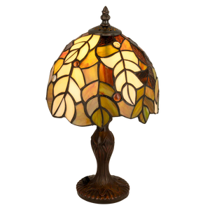 Tiffany tafellamp – Bladmotief – Ø 21 cm x H 36 cm (Art. 7015)