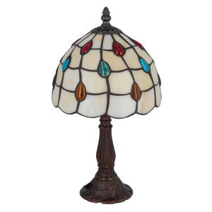 Tiffany tafellamp – Kleurrijk Druppelmotief – Ø 20 × H 36 cm (Art. 7017)