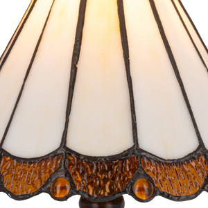 Tiffany tafellamp – Verfijnde Zuilpanelen – Ø 20 × H 36 cm (Art. 7018)