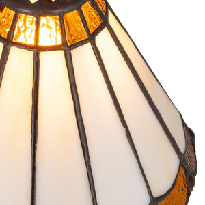 Tiffany tafellamp – Verfijnde Zuilpanelen – Ø 20 × H 36 cm (Art. 7018)