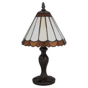 Tiffany tafellamp – Verfijnde Zuilpanelen – Ø 20 × H 36 cm (Art. 7018)