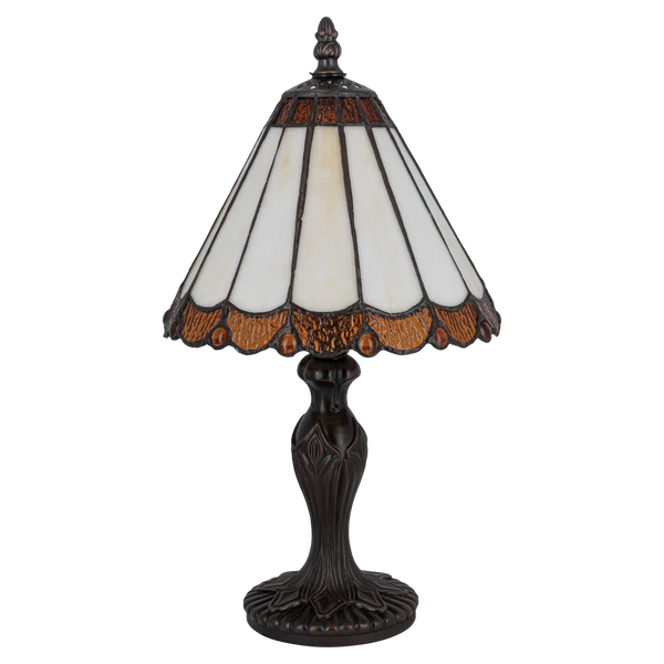 Tiffany tafellamp – Verfijnde Zuilpanelen – Ø 20 × H 36 cm (Art. 7018)