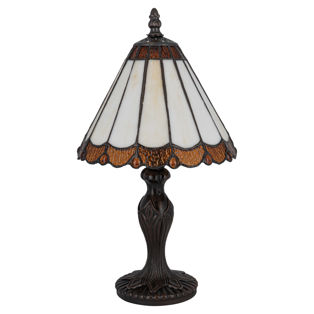 Tiffany tafellamp – Verfijnde Zuilpanelen – Ø 20 × H 36 cm (Art. 7018)