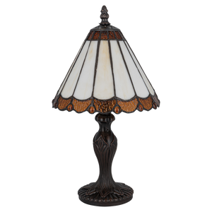 Tiffany tafellamp – Verfijnde Zuilpanelen – Ø 20 × H 36 cm (Art. 7018)