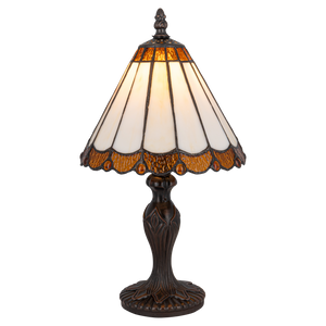 Tiffany tafellamp – Verfijnde Zuilpanelen – Ø 20 × H 36 cm (Art. 7018)