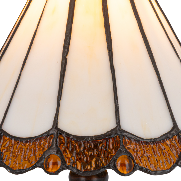 Tiffany tafellamp – Verfijnde Zuilpanelen – Ø 20 × H 36 cm (Art. 7018)