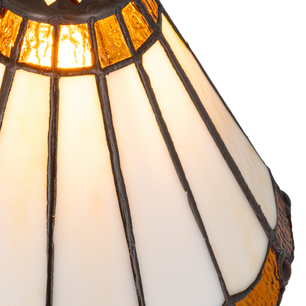 Tiffany tafellamp – Verfijnde Zuilpanelen – Ø 20 × H 36 cm (Art. 7018)