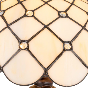 Tiffany tafellamp – Ruitpatroon – Ø 30 × H 46,5 cm (Art. 7021)