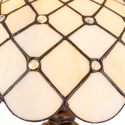 Tiffany tafellamp – Ruitpatroon – Ø 30 × H 46,5 cm (Art. 7021)
