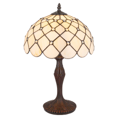 Tiffany tafellamp – Ruitpatroon – Ø 30 × H 46,5 cm (Art. 7021)