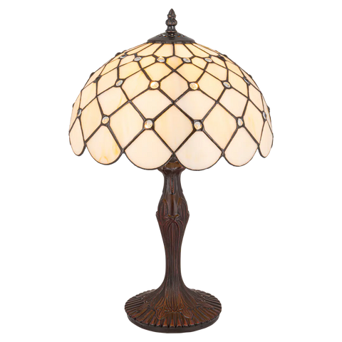 Tiffany tafellamp – Ruitpatroon – Ø 30 × H 46,5 cm (Art. 7021)