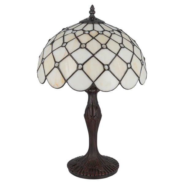 Tiffany tafellamp – Ruitpatroon – Ø 30 × H 46,5 cm (Art. 7021)