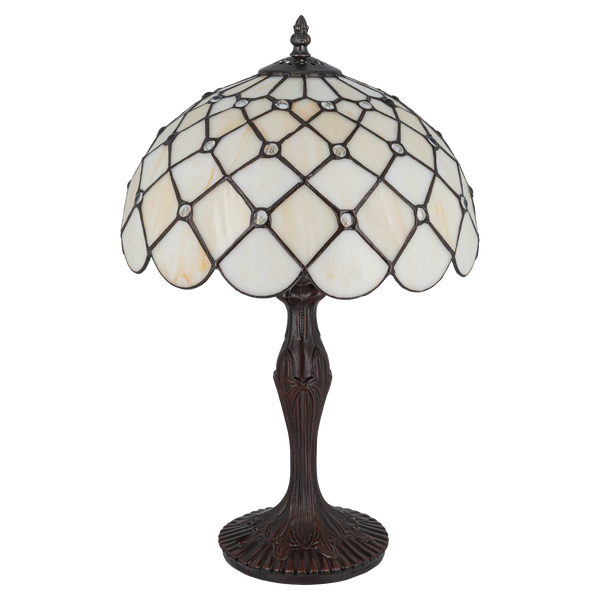 Tiffany tafellamp – Ruitpatroon – Ø 30 × H 46,5 cm (Art. 7021)