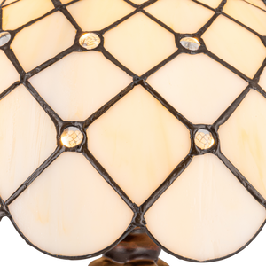 Tiffany tafellamp – Ruitpatroon – Ø 30 × H 46,5 cm (Art. 7021)