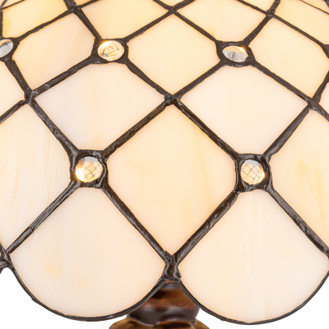 Tiffany tafellamp – Ruitpatroon – Ø 30 × H 46,5 cm (Art. 7021)