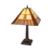 Tiffany tafellamp Geometrische Piramide – Crème & Amber – H 49 cm – Art. 7022