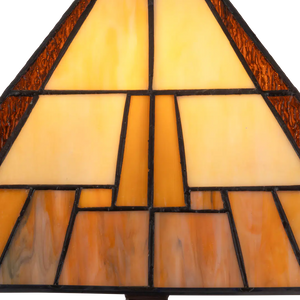 Tiffany tafellamp – Geometrisch ontwerp – L 30,5 × B 30,5 × H 49 cm (Art. 7022)