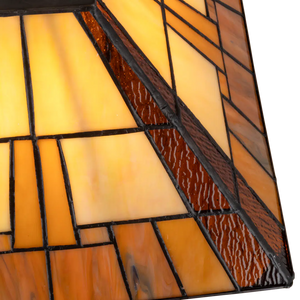 Tiffany tafellamp – Geometrisch ontwerp – L 30,5 × B 30,5 × H 49 cm (Art. 7022)