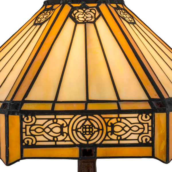 Tiffany tafellamp – Geometrisch patroon –  Ø 31 CM x H 45 CM (Art. 7023)