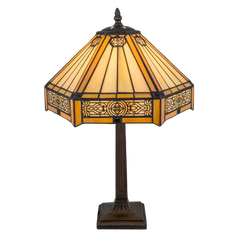 Tiffany tafellamp – Geometrisch patroon –  Ø 31 CM x H 45 CM (Art. 7023)