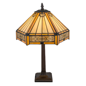 Tiffany tafellamp – Geometrisch patroon –  Ø 31 CM x H 45 CM (Art. 7023)