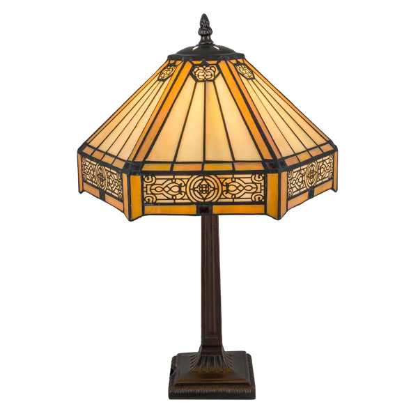 Tiffany tafellamp – Geometrisch patroon –  Ø 31 CM x H 45 CM (Art. 7023)