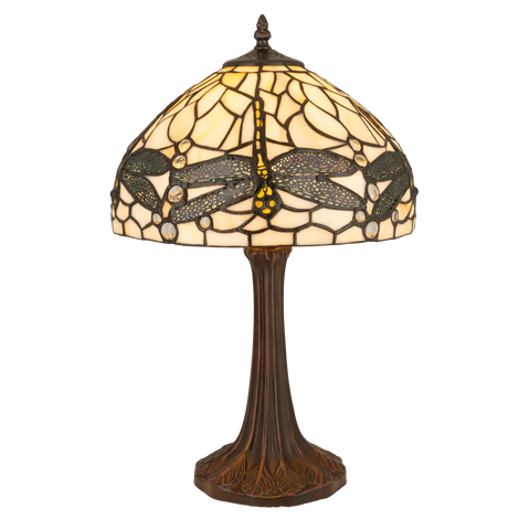 Tiffany tafellamp – Libellemotief – Ø 30 × H 46,5 cm (Art. 7024)