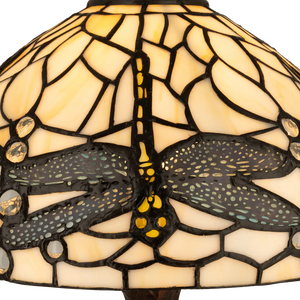 Tiffany tafellamp – Libellemotief – Ø 30 × H 46,5 cm (Art. 7024)