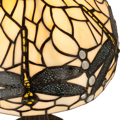 Tiffany tafellamp – Libellemotief – Ø 30 × H 46,5 cm (Art. 7024)