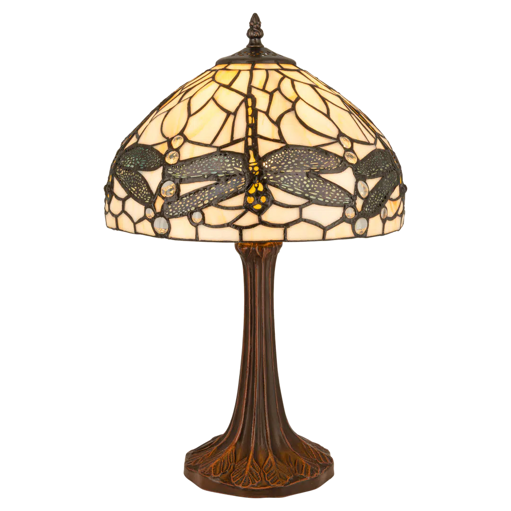 Tiffany tafellamp – Libellemotief – Ø 30 × H 46,5 cm (Art. 7024)