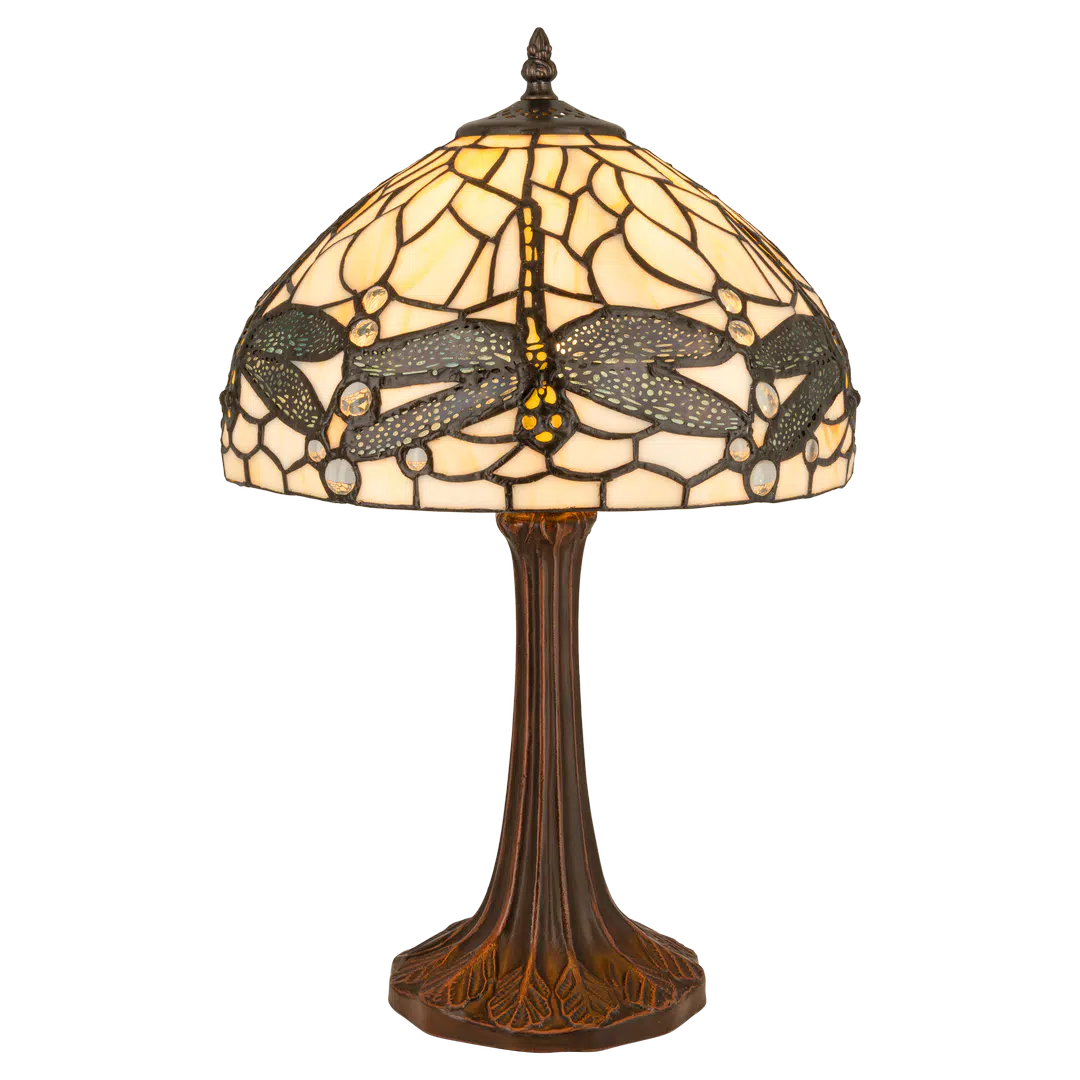 Tiffany tafellamp – Libellemotief – Ø 30 × H 46,5 cm (Art. 7024)