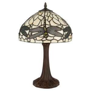 Tiffany tafellamp – Libellemotief – Ø 30 × H 46,5 cm (Art. 7024)