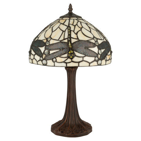 Tiffany tafellamp – Libellemotief – Ø 30 × H 46,5 cm (Art. 7024)
