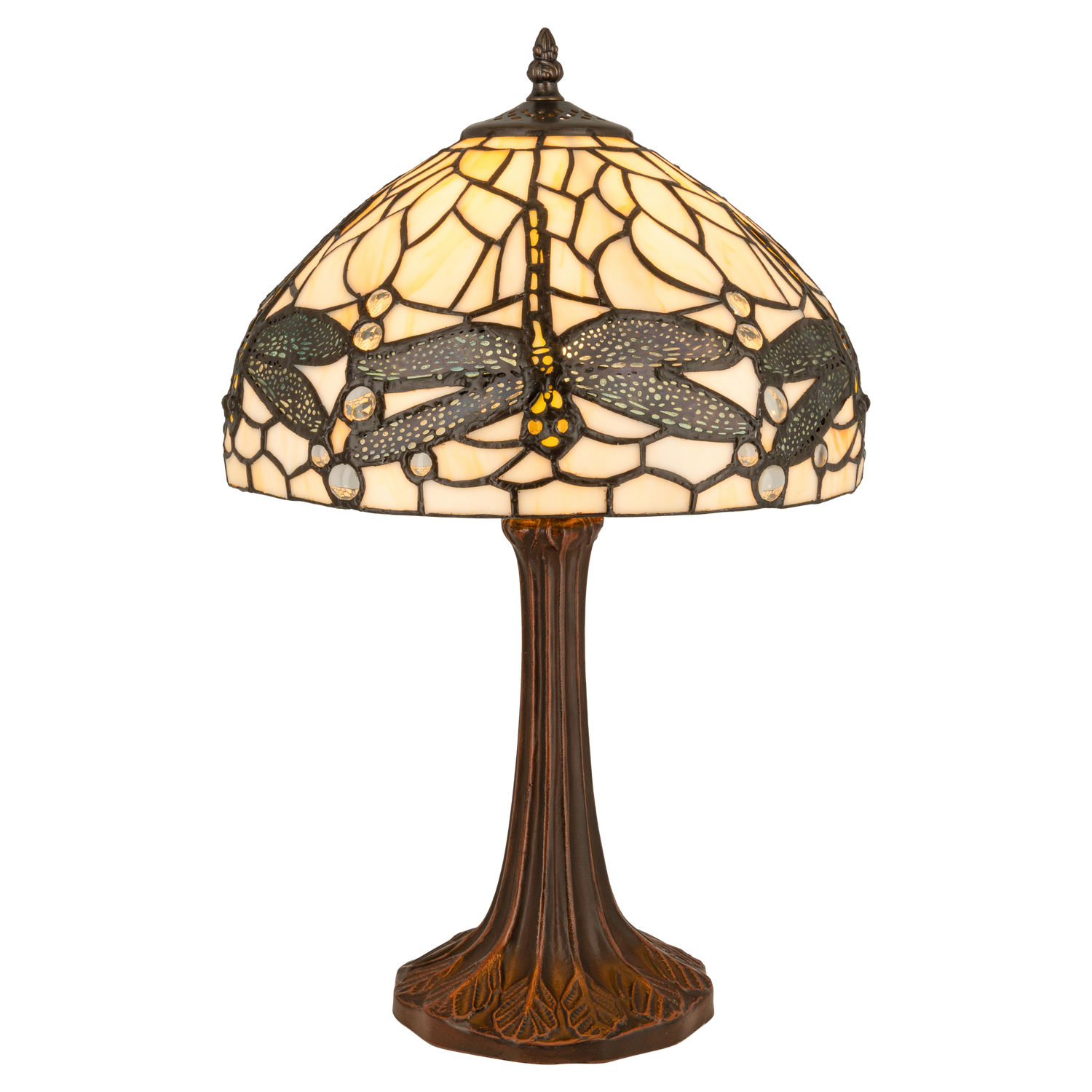 Tiffany tafellamp – Libellemotief – Ø 30 × H 46,5 cm (Art. 7024)