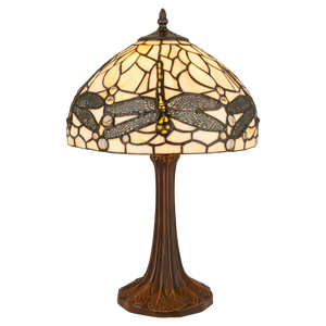 Tiffany tafellamp – Libellemotief – Ø 30 × H 46,5 cm (Art. 7024)