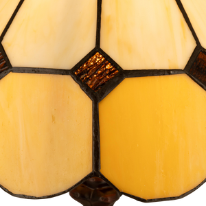Tiffany tafellamp – Crème & Honingglas – Ø 36 × H 52 cm (Art. 7025)
