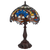 Tiffany tafellamp – Blauw & Amber Patroon – Ø 30 × H 46,5 cm (Art. 7026)