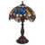 Tiffany tafellamp – Blauw & Amber Patroon – Ø 30 × H 46,5 cm (Art. 7026)