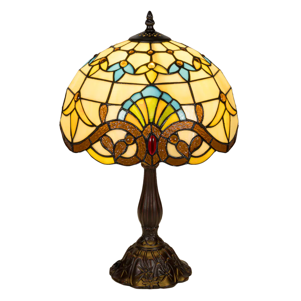 Tiffany tafellamp – Klassiek patroon & warme gloed – Ø 29 × H 47 cm (Art. 7027)
