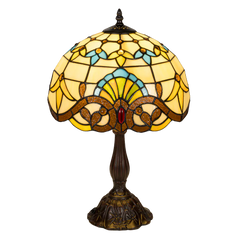 Tiffany tafellamp – Klassiek patroon & warme gloed – Ø 29 × H 47 cm (Art. 7027)