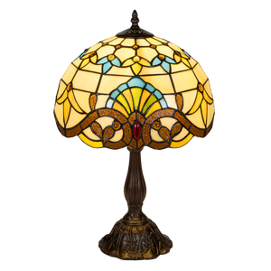 Tiffany tafellamp – Klassiek patroon & warme gloed – Ø 29 × H 47 cm (Art. 7027)
